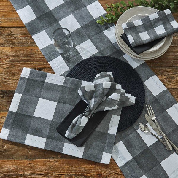 Buffalo Check Watercolor Placemat - Black | Split-P